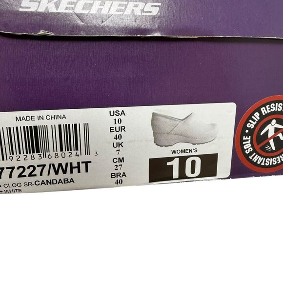 Skechers Candaba White Work Clogs Size 10 Slip Resistant Comfort Shoes Womens - Picture 7 of 7